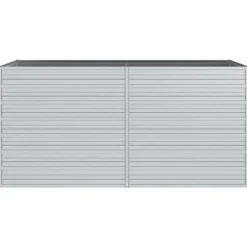 Clearance Upphöjd odlingslåda i galvaniserat stål - Planteringslåda | Färg: Silver | Storlek: 160x80x77 cm Planteringsbänkar