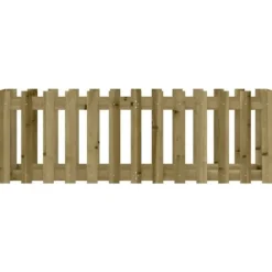 Upphöjd odlingslåda i impregnerad furu - Trädgårdslåda med staket-design | Storlek: 150x50x50 cm