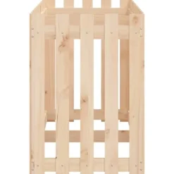 Online Upphöjd odlingslåda i massiv furu med staket-design | Storlek: 150x50x70 cm Planteringsbänkar