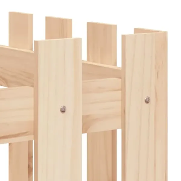 Online Upphöjd odlingslåda i massiv furu med staket-design | Storlek: 150x50x70 cm Planteringsbänkar
