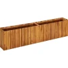 Outlet Upphöjd odlingslåda i massivt akaciaträ - Trädgårdsbädd | Storlek: 200x30x50 cm Planteringsbänkar