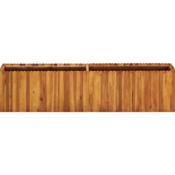 Outlet Upphöjd odlingslåda i massivt akaciaträ - Trädgårdsbädd | Storlek: 200x30x50 cm Planteringsbänkar