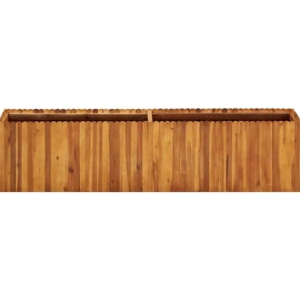 Outlet Upphöjd odlingslåda i massivt akaciaträ - Trädgårdsbädd | Storlek: 200x30x50 cm Planteringsbänkar