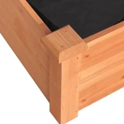Clearance Upphöjd odlingslåda i massivt granträ med foder | Storlek: 120x45x25 cm | Färg: Brun Planteringsbänkar