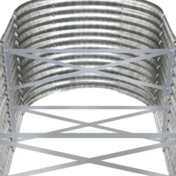 Upphöjd odlingslåda i pulverlackerat stål - Robust och väderbeständig | Färg: Silver | Storlek: 512x80x68 cm