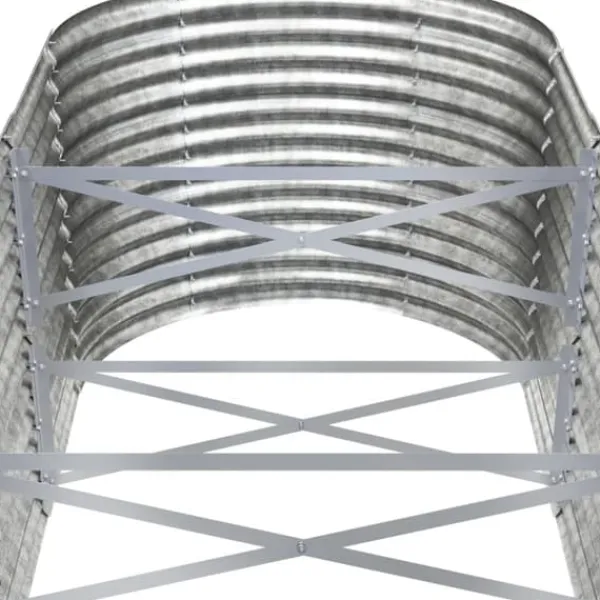 Upphöjd odlingslåda i pulverlackerat stål - Robust och väderbeständig | Färg: Silver | Storlek: 512x80x68 cm
