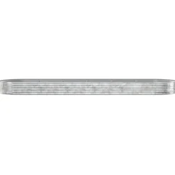 Upphöjd odlingslåda i pulverlackerat stål - Trädgårdsplanterare | Färg: Silver | Storlek: 523x140x36 cm
