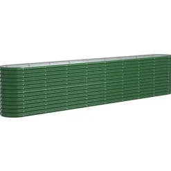 Upphöjd odlingslåda i pulverlackerat stål | Storlek: 332x40x68 cm | Färg: Grön Planteringsbänkar