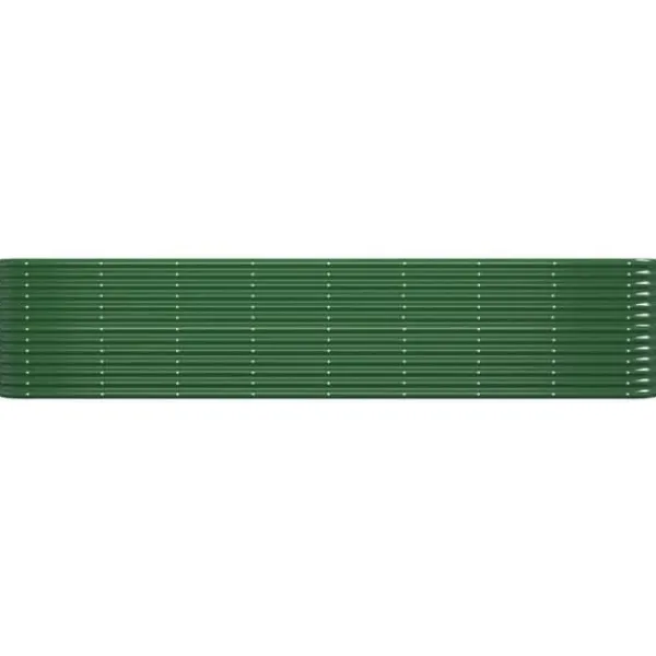 Upphöjd odlingslåda i pulverlackerat stål | Storlek: 332x40x68 cm | Färg: Grön Planteringsbänkar