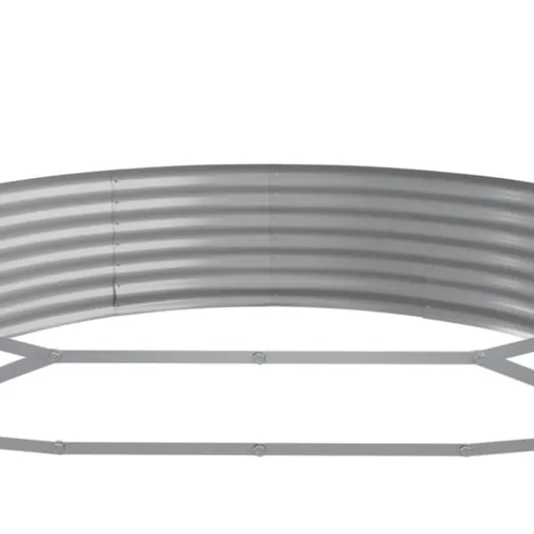 Upphöjd odlingslåda i pulverlackerat stål | Storlek: 373x140x36 cm | Färg: Silver