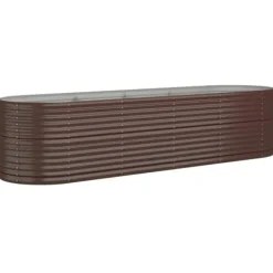 Clearance Upphöjd odlingslåda i pulverlackerat stål | Färg: Brun | Storlek: 296x80x68 cm Planteringsbänkar