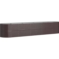 New Upphöjd odlingslåda i pulverlackerat stål | Färg: Brun | Storlek: 368x80x68 cm Planteringsbänkar