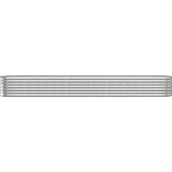 Best Upphöjd odlingslåda i pulverlackerat stål | Färg: Silver | Storlek: 332x40x36 cm Planteringsbänkar