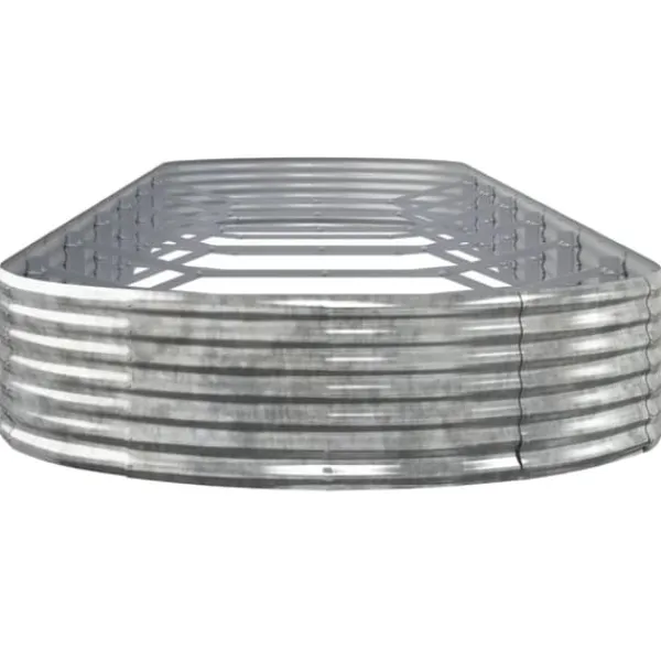Upphöjd odlingslåda i pulverlackerat stål | Storlek: 600x140x36 cm | Färg: Silver
