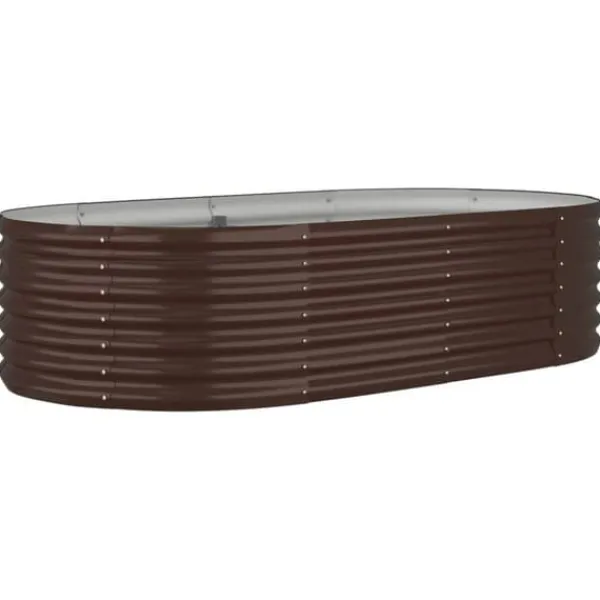 Upphöjd odlingslåda i pulverlackerat stål – Robust och väderbeständig | Färg: Brun | Storlek: 152x80x36 cm