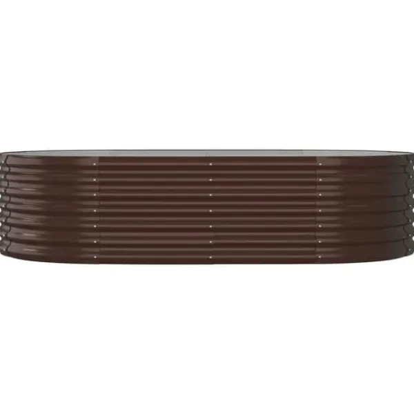 Upphöjd odlingslåda i pulverlackerat stål – Robust och väderbeständig | Färg: Brun | Storlek: 152x80x36 cm