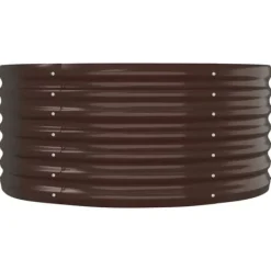Upphöjd odlingslåda i pulverlackerat stål – Robust och väderbeständig | Färg: Brun | Storlek: 152x80x36 cm