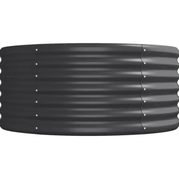 Upphöjd odlingslåda i pulverlackerat stål - Trädgårdsanvändning | Färg: Antracit | Storlek: 224x80x36 cm