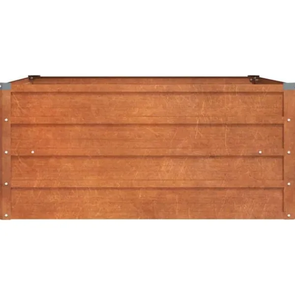 Sale Upphöjd odlingslåda i rosttrögt stål - Hållbar trädgårdslösning | Storlek: 100x100x45 cm | Färg: Brunt Krukor & Växtbehållare