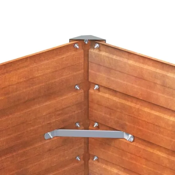 Sale Upphöjd odlingslåda i rosttrögt stål - Hållbar trädgårdslösning | Storlek: 100x100x45 cm | Färg: Brunt Krukor & Växtbehållare