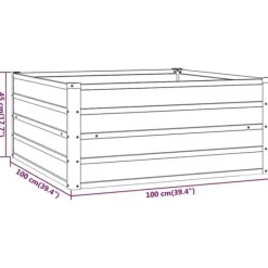 Sale Upphöjd odlingslåda i rosttrögt stål - Hållbar trädgårdslösning | Storlek: 100x100x45 cm | Färg: Brunt Krukor & Växtbehållare