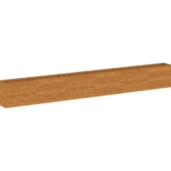 Upphöjd Odlingslåda i Rosttrögt Stål - Hållbar och Dekorativ | Storlek: 578x50x69 cm | Färg: Brunt