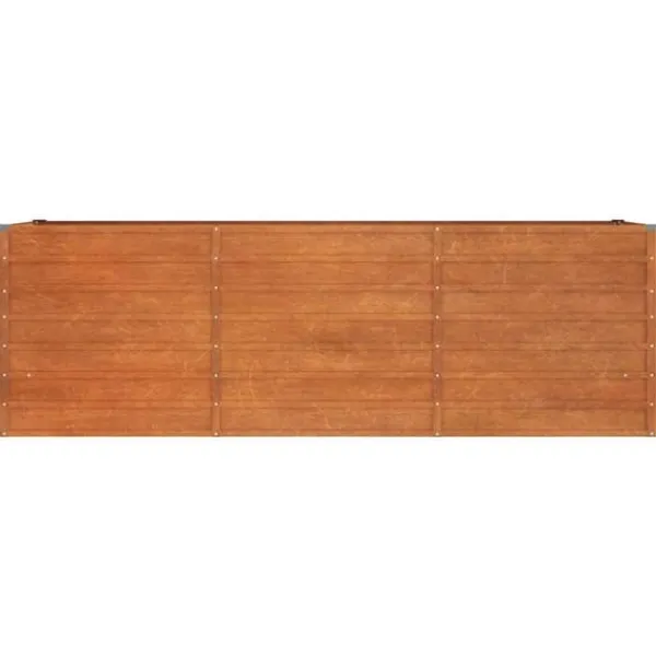 Upphöjd odlingslåda i rosttrögt stål - Hållbar trädgårdslösning | Storlek: 240x80x77 cm | Färg: Rostbrun
