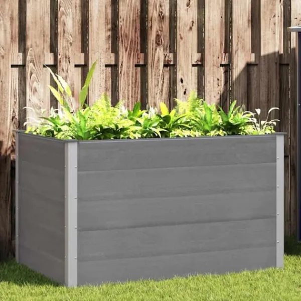 Outlet Upphöjd odlingslåda i WPC - Hållbar och modern design | Färg: Grå | Storlek: 150x100x91 cm Planteringsbänkar
