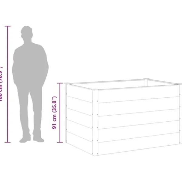 Outlet Upphöjd odlingslåda i WPC - Hållbar och modern design | Färg: Grå | Storlek: 150x100x91 cm Planteringsbänkar