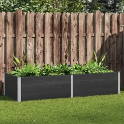 Online Upphöjd odlingslåda i WPC - Modern blom- och växtbädd | Färg: Grå | Storlek: 250x100x54 cm Planteringsbänkar