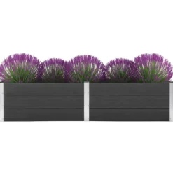 Online Upphöjd odlingslåda i WPC - Modern blom- och växtbädd | Färg: Grå | Storlek: 250x100x54 cm Planteringsbänkar