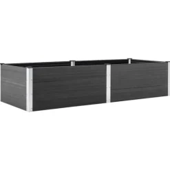 Online Upphöjd odlingslåda i WPC - Modern blom- och växtbädd | Färg: Grå | Storlek: 250x100x54 cm Planteringsbänkar