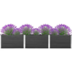 Sale Upphöjd odlingslåda i WPC - Hållbar och väderbeständig | Färg: Grå | Storlek: 300x50x54 cm Planteringsbänkar