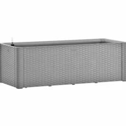 Best Upphöjd odlingslåda med självbevattning grå 100x43x33 cm Krukor & Växtbehållare