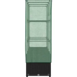 Upphöjd odlingslåda med växthusöverdrag i rottinglook | Storlek: 120x40x138 cm