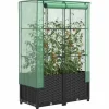 Best Upphöjd odlingslåda med växthusöverdrag i rottinglook | Storlek: 80x40x138 cm Växthus