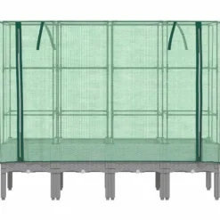 Upphöjd odlingslåda med växthusöverdrag i rottinglook | Storlek: 160x40x140 cm