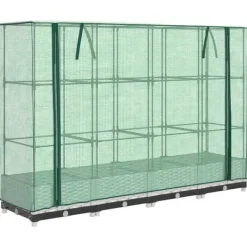 Upphöjd odlingslåda med växthusöverdrag - Rottinglook | Storlek: 160x40x123 cm