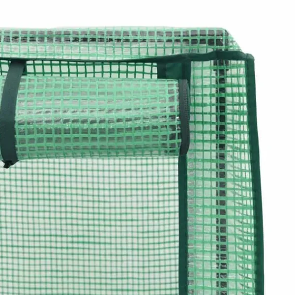 Upphöjd odlingslåda med växthusöverdrag i rottinglook | Storlek: 80x40x138 cm