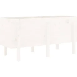 Upphöjd odlingslåda på ben - Massiv furu | Storlek: 121x50x57 cm | Färg: Vit