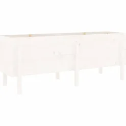 Upphöjd odlingslåda på ben i massiv furu | Storlek: 160x50x57 cm | Färg: Vit