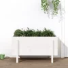 Discount Upphöjd odlingslåda på ben i massiv furu | Storlek: 101x50x57 cm | Färg: Vit Planteringsbänkar