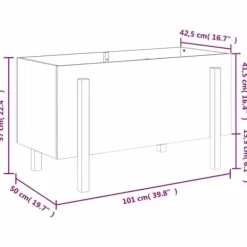 Discount Upphöjd odlingslåda på ben i massiv furu | Storlek: 101x50x57 cm | Färg: Vit Planteringsbänkar