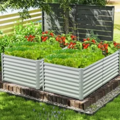 Best Upphöjd planteringsbädd, 180×91×61 cm, Silver Planteringsbänkar