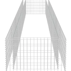 Upphöjd planteringsgabion av galvaniserat stål - Trädgårdsgabion | Storlek: 540x90x50 cm | Färg: Silver
