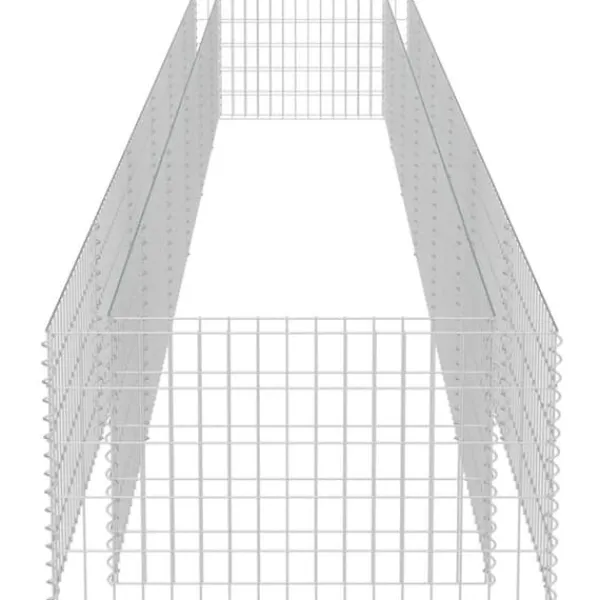 Upphöjd planteringsgabion av galvaniserat stål - Trädgårdsgabion | Storlek: 540x90x50 cm | Färg: Silver