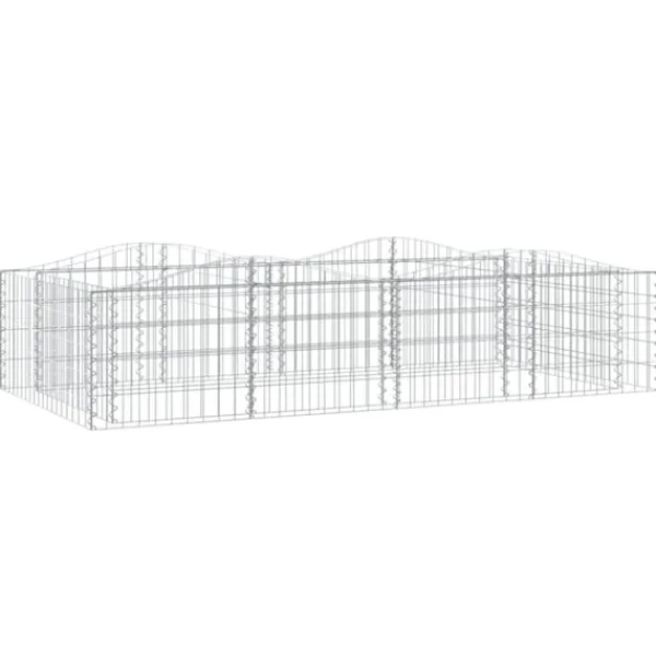 vidaXL Upphöjd planteringsgabion 200x100x50 cm galvaniserat järn
