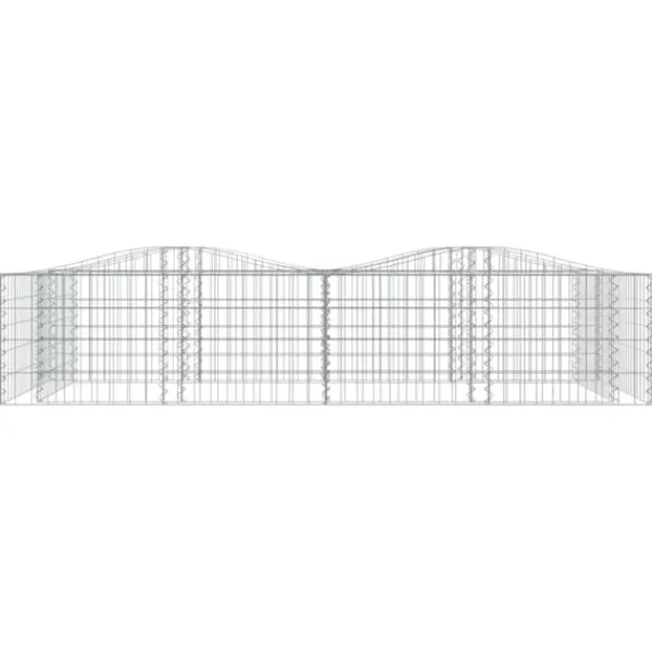 vidaXL Upphöjd planteringsgabion 200x100x50 cm galvaniserat järn