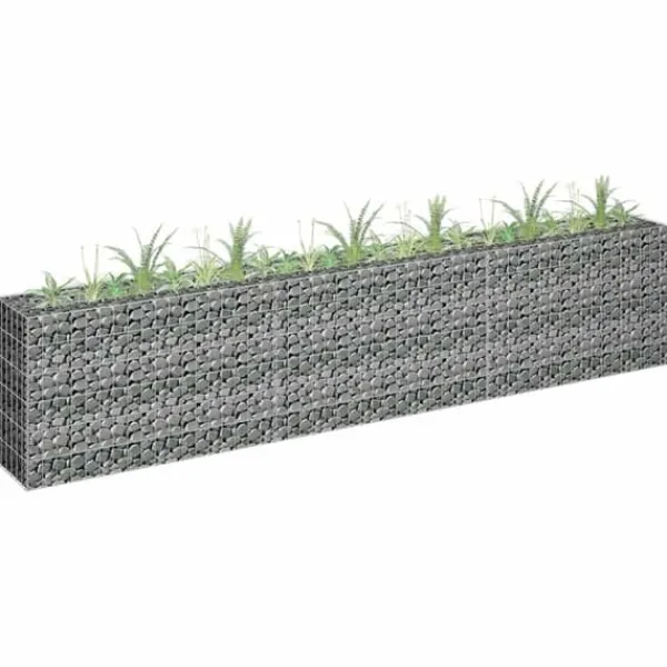 Best Upphöjd planteringsgabion i galvaniserat stål - Trädgårdsavgränsning | Storlek: 270x30x60 cm Planteringsbänkar
