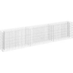 Best Upphöjd planteringsgabion i galvaniserat stål - Trädgårdsavgränsning | Storlek: 270x30x60 cm Planteringsbänkar